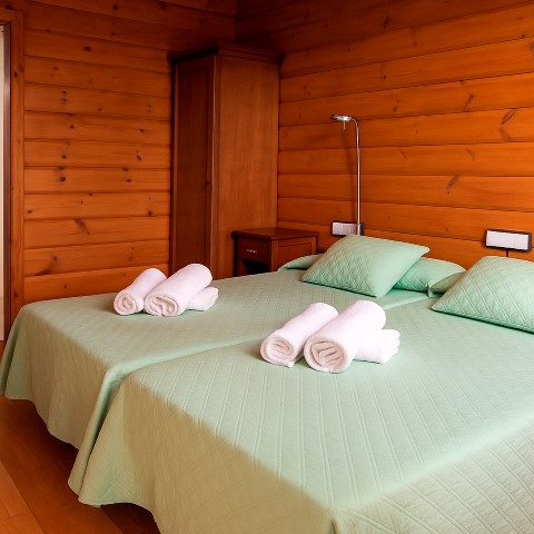 Terraza cabaña con vistas