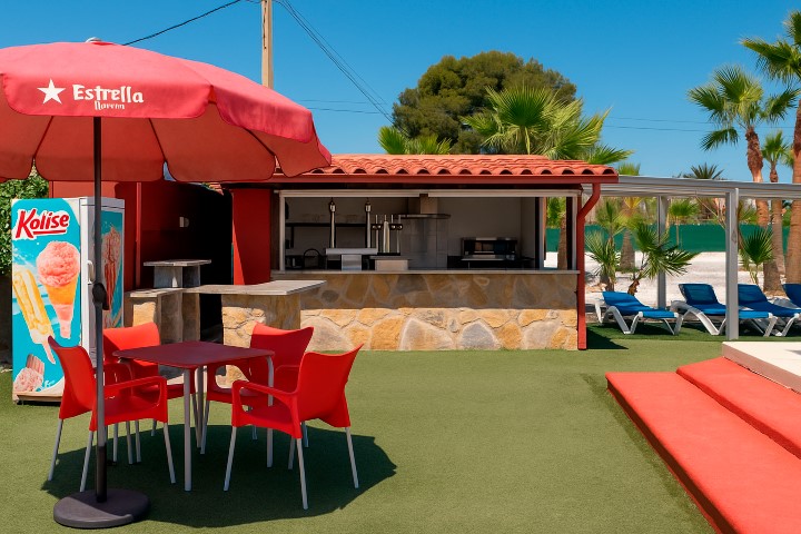 Área de descanso piscina